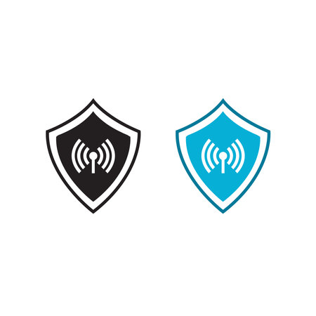 signal guard logo icon illustration colorful and outlineのイラスト素材