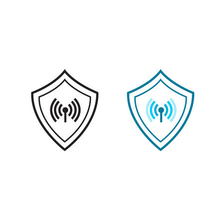 signal guard logo icon illustration colorful and outlineのイラスト素材