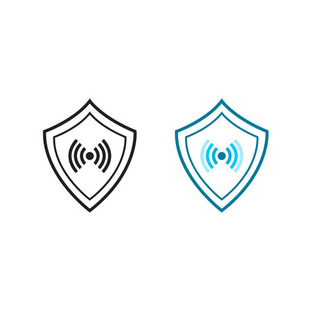 signal guard logo icon illustration colorful and outlineのイラスト素材