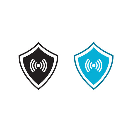 signal guard logo icon illustration colorful and outlineのイラスト素材