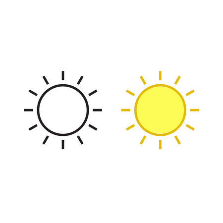 sun logo icon illustration colorful and outlineのイラスト素材