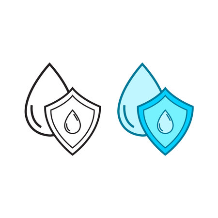 water guard logo icon illustration colorful and outlineのイラスト素材