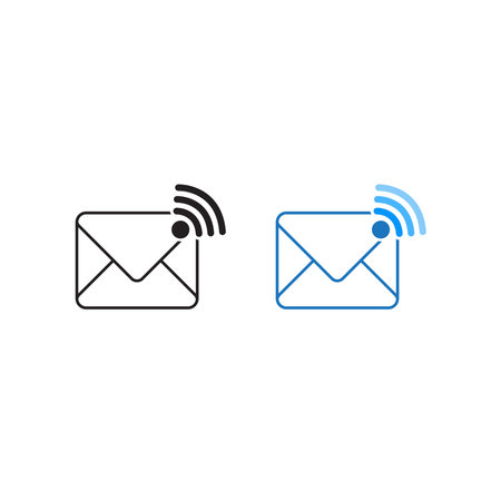 envelope mail logo icon illustration colorful and outlineのイラスト素材