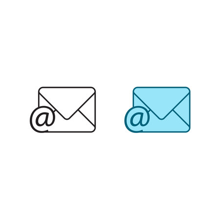 mail lock logo icon illustration colorful and outlineのイラスト素材