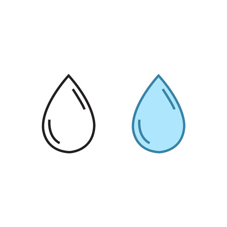 water drop logo icon illustration colorful and outlineのイラスト素材