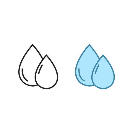 water drop logo icon illustration colorful and outlineのイラスト素材