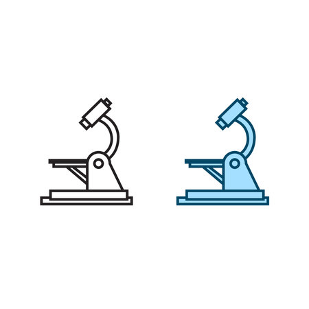 microscope logo icon illustration colorful and outlineのイラスト素材