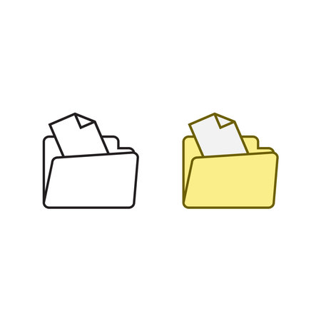 folder file logo icon illustration colorful and outlineのイラスト素材
