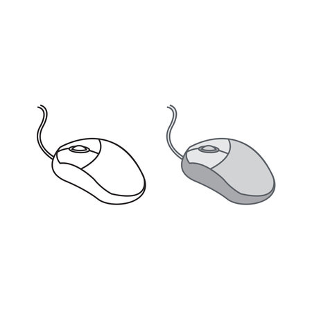 mouse logo icon illustration colorful and outlineのイラスト素材