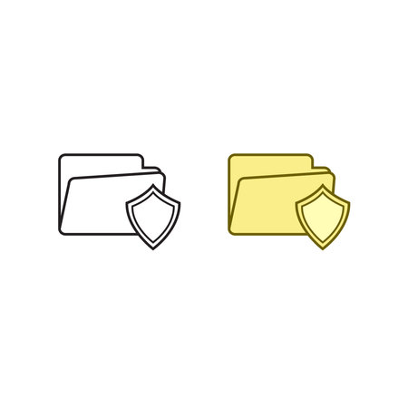folder guard icon illustration colorful and outlineのイラスト素材