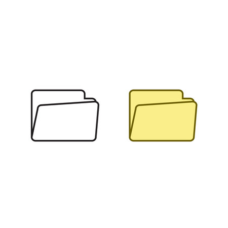 folder file logo icon illustration colorful and outlineのイラスト素材