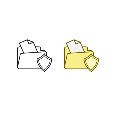 folder guard icon illustration colorful and outlineのイラスト素材
