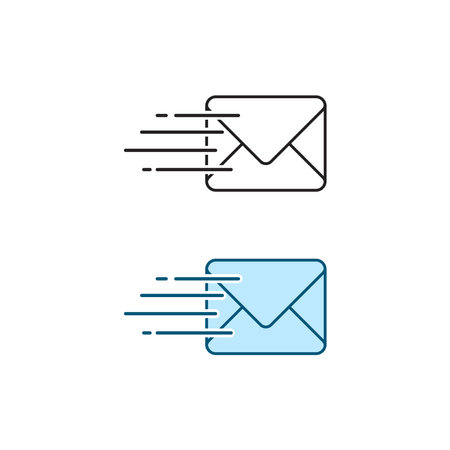 envelope mail logo icon illustration colorful and outlineのイラスト素材