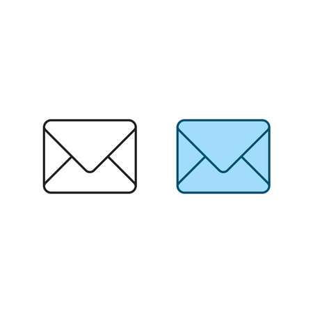 envelope mail logo icon illustration colorful and outlineのイラスト素材