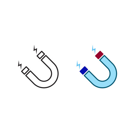 magnet logo icon illustration colorful and outlineのイラスト素材