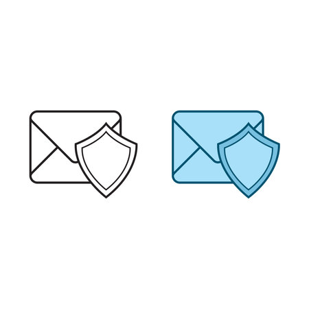 mail guard logo icon illustration colorful and outlineのイラスト素材