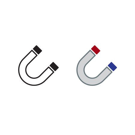 magnet logo icon illustration colorful and outlineのイラスト素材
