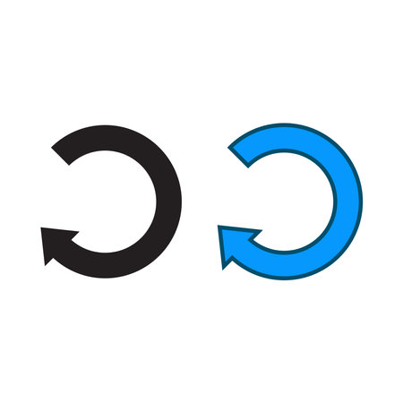 turn back logo icon illustration colorful and outlineのイラスト素材