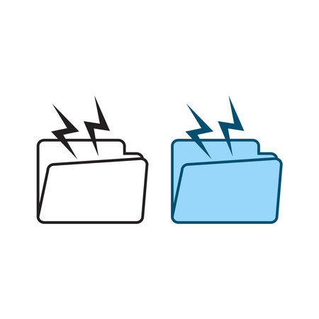 folder energy logo icon illustration colorful and outlineのイラスト素材