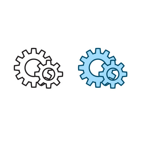 gear logo icon illustration colorful and outlineのイラスト素材