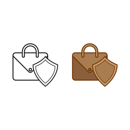 suit guard logo icon illustration colorful and outlineのイラスト素材