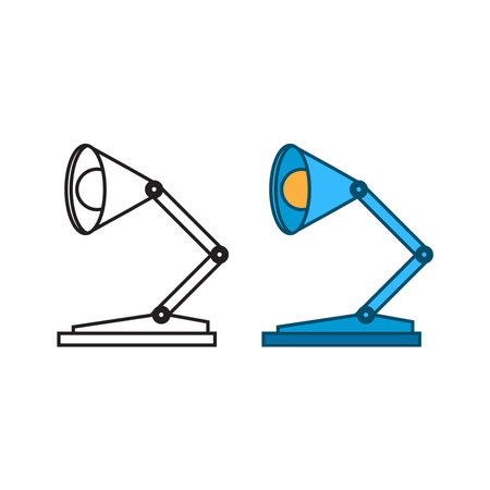 reading lamp logo icon illustration colorful and outlineのイラスト素材