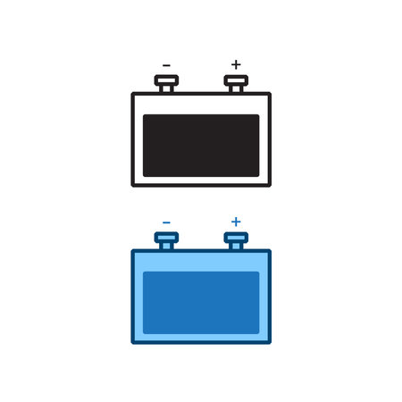 battery logo icon illustration colorful and outlineのイラスト素材