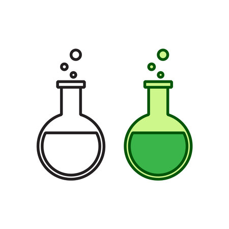 chemistry tube logo icon illustration colorful and outlineのイラスト素材
