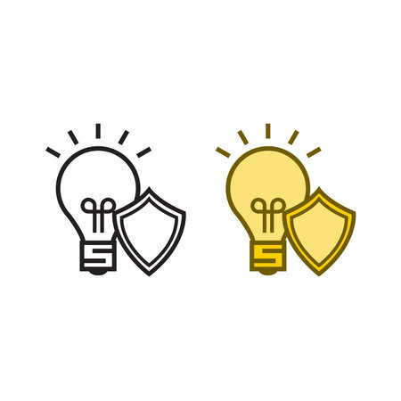 light guard logo icon illustration colorful and outlineのイラスト素材
