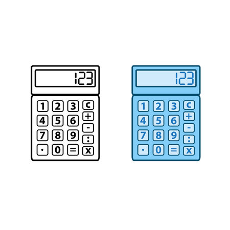 calculator logo icon illustration colorful and outlineのイラスト素材
