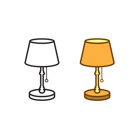 room lamp logo icon illustration colorful and outlineのイラスト素材