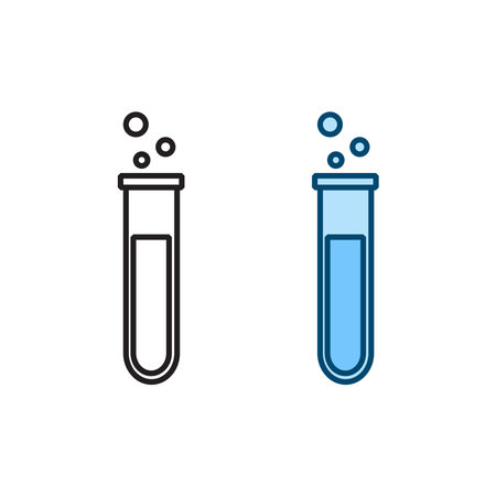 chemistry tube logo icon illustration colorful and outlineのイラスト素材