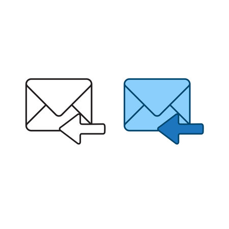 recieve mail logo icon illustration colorful and outlineのイラスト素材
