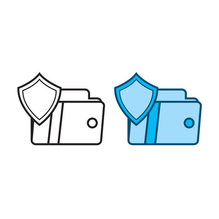 wallet guard logo icon illustration colorful and outlineのイラスト素材
