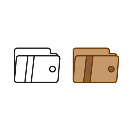 wallet logo icon illustration colorful and outlineのイラスト素材