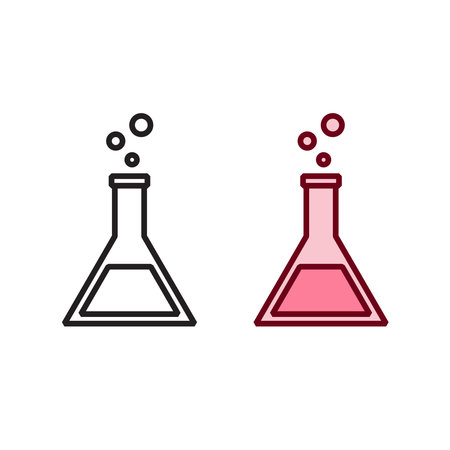 chemistry tube logo icon illustration colorful and outlineのイラスト素材