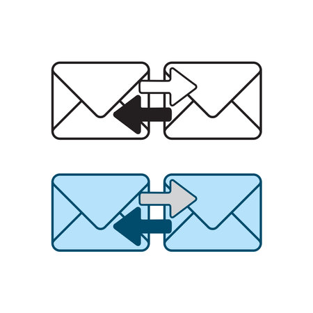 mail logo icon illustration colorful and outlineのイラスト素材