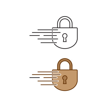 padlock logo icon illustration colorful and outlineのイラスト素材