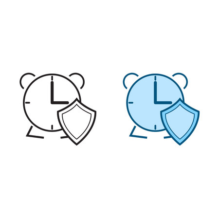 time guard logo icon illustration colorful and outlineのイラスト素材