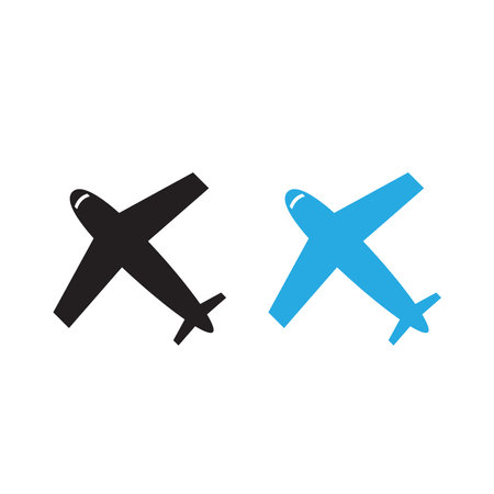 airplane logo icon illustration colorful and outlineのイラスト素材