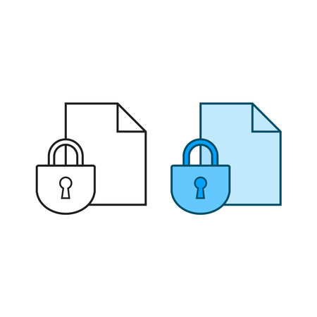 file lock logo icon illustration colorful and outlineのイラスト素材