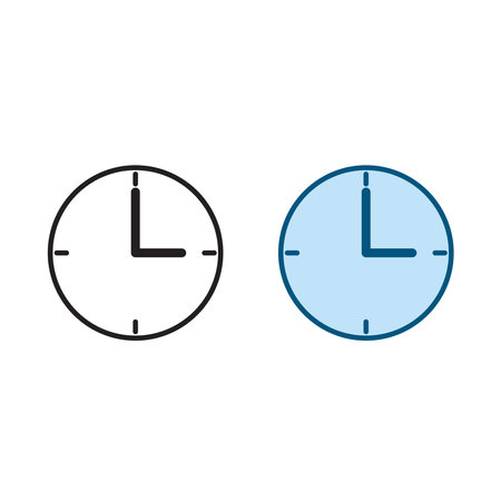 clock logo icon illustration colorful and outlineのイラスト素材