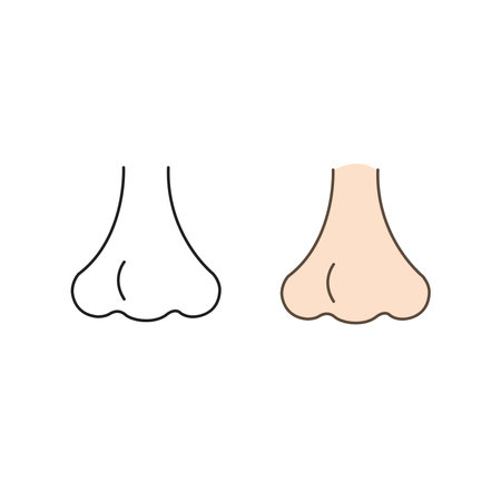 nose logo icon illustration colorful and outlineのイラスト素材