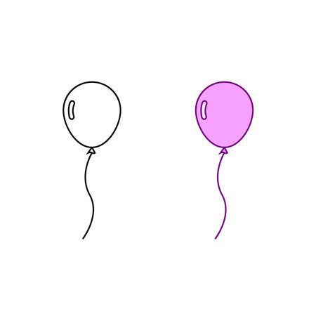 balloon logo icon illustration colorful and outlineのイラスト素材