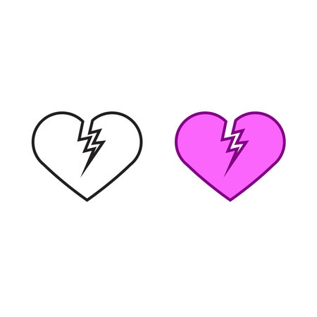 Heart logo icon illustration colorful and outlineのイラスト素材