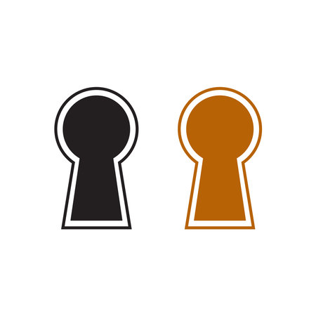 keyhole logo icon illustration colorful and outlineのイラスト素材