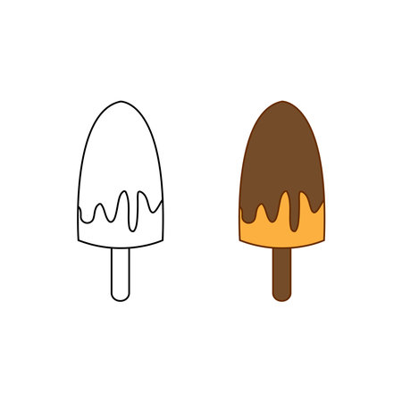 ice cream logo icon illustration colorful and outlineのイラスト素材