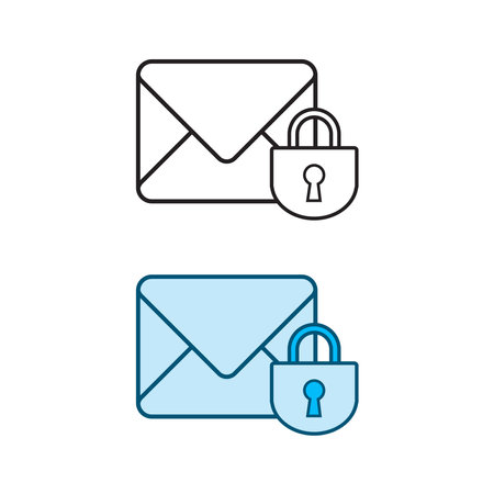 mail lock logo icon illustration colorful and outlineのイラスト素材
