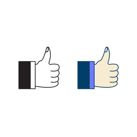 thumb up logo icon illustration colorful and outlineのイラスト素材