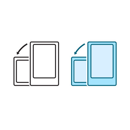 screen rotate logo icon illustration colorful and outlineのイラスト素材
